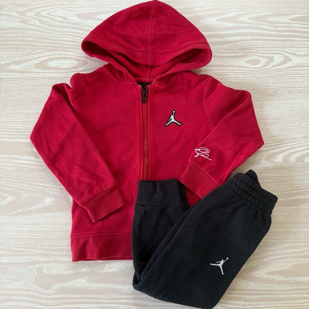 Jordan Red and Black Matching Sweatpants Set